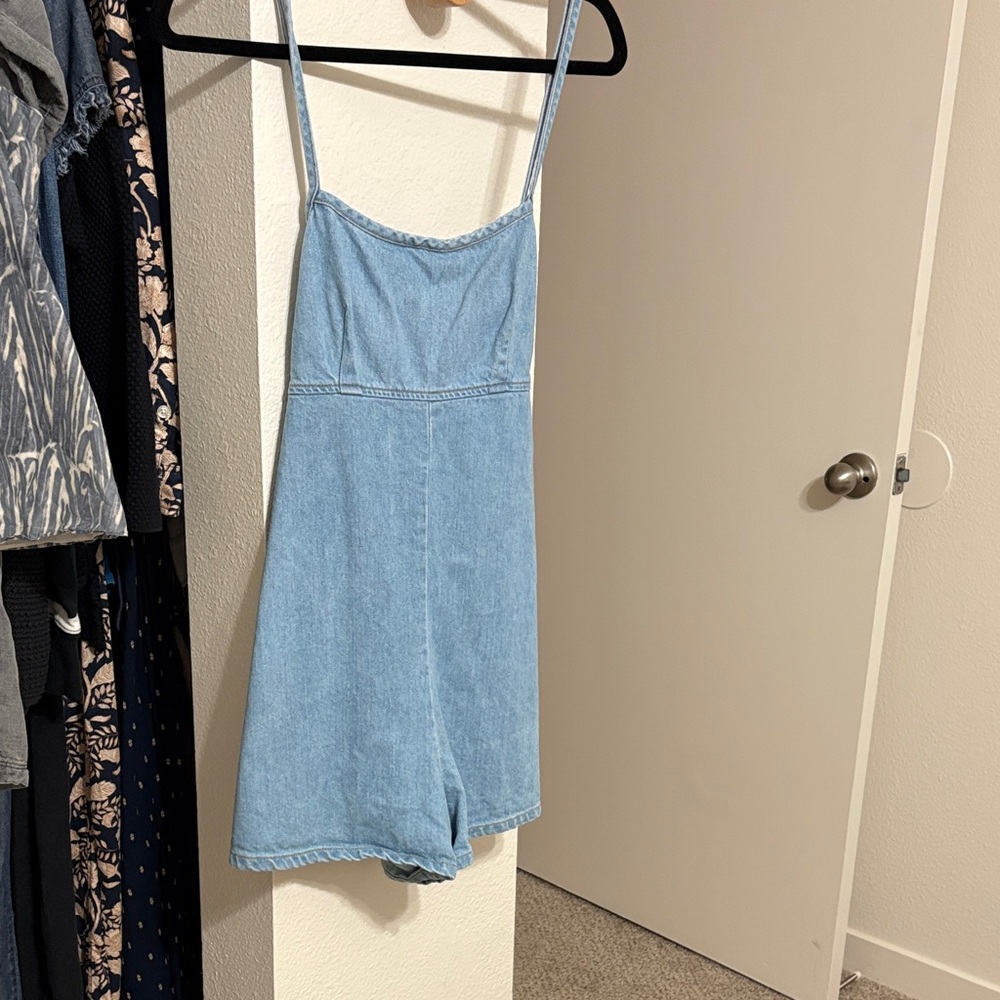 BDG Light Blue Denim Romper